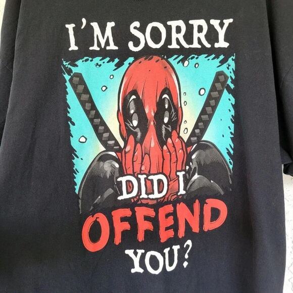 Marvel Deadpool Graphic Design Cotton T Shirt Mens Size 3XL Black Cotton - Picture 3 of 7